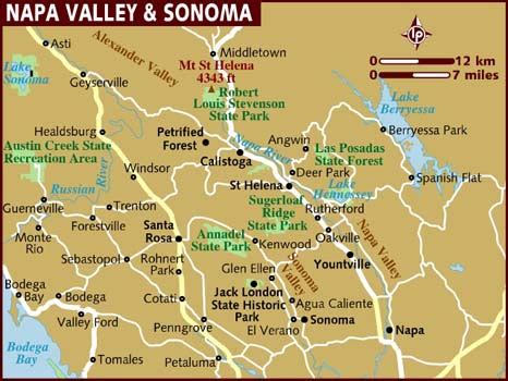 Map Of Napa Valley Winesurf