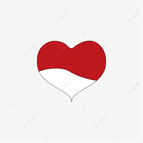 Gambar Hati Merah Putih Hati Merah Putih PNG Dan Vektor Dengan