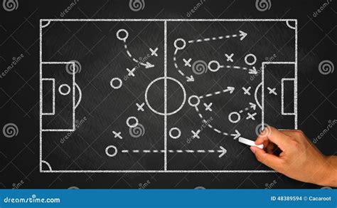 Soccer Tactics On Chalkboard Stock Photo Image Of Blackboard Winning