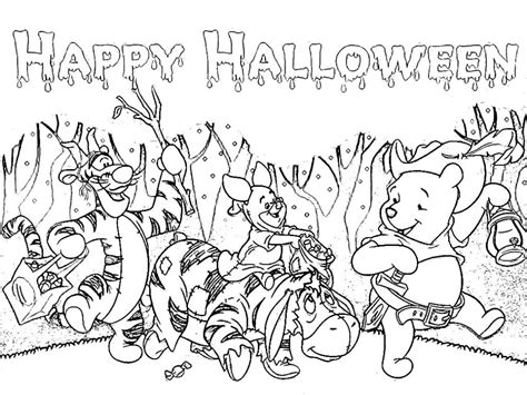Pooh And Freinds Halloween Parade Coloring Pages Disney Coloring Pages