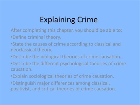 Crime Theories