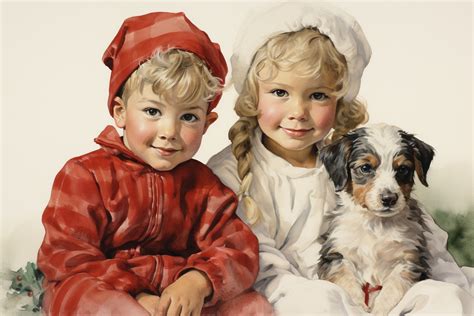 Vintage Children And Puppy Free Stock Photo Public Domain Pictures