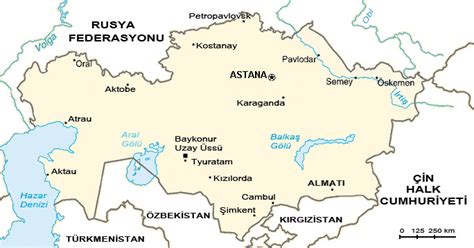 Kazakistan Haritas Lke Haritalar Uydu Harita
