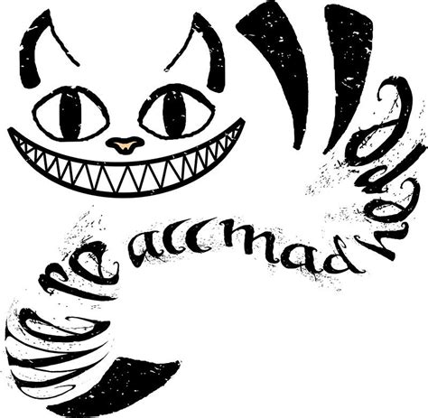 Cheshire Cat Were All Mad Here Sticker By Oddfiction Cheshire Cat
