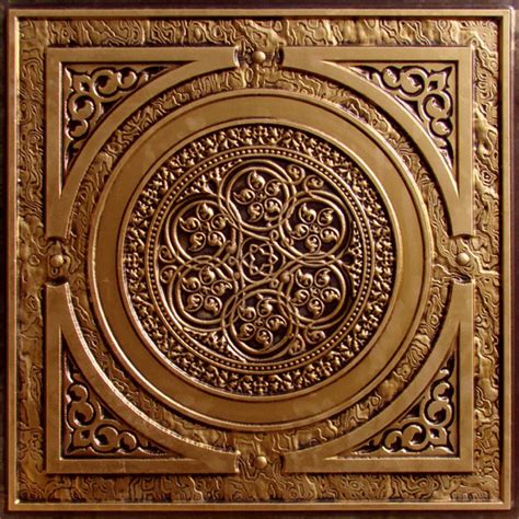 Embossed metal panels give your ceilings an authentic vintage look. Steampunk - Faux Tin Ceiling Tile - 24"x24" - #225 ...