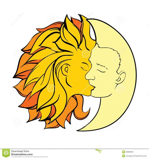 Kiss sun and moon stock vector. Illustration of religion - 28398949