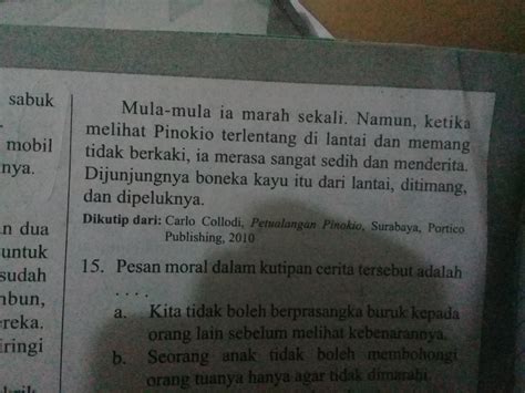 Kutipan cerita tersebut merupakan struktur teks cerita fantasi bagian.... a. Orientasi b