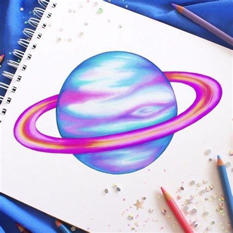 Space Art Spaceart In 2020 Planet Drawing Colorful Drawings Pencil