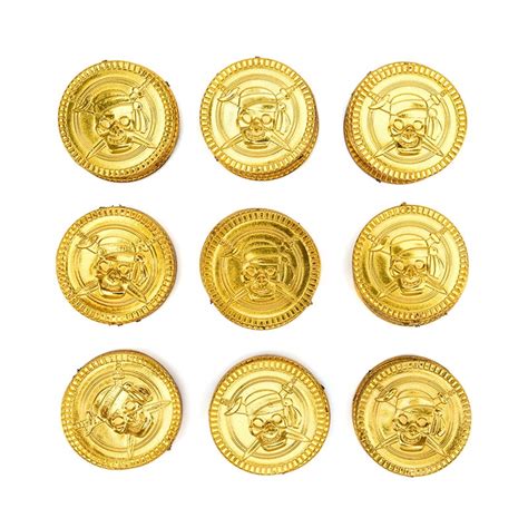 100pcs Plastic Game Currency Gold Treasure Coins Pirate Treasure Gold