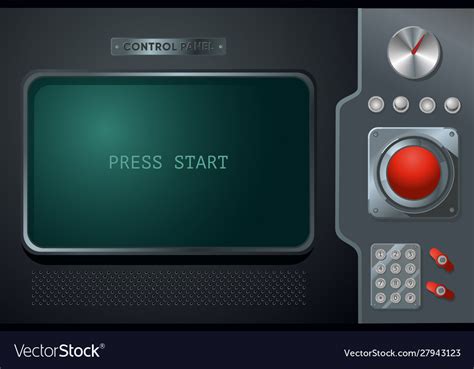 Retro Interface Control Panel With Display Vector Image