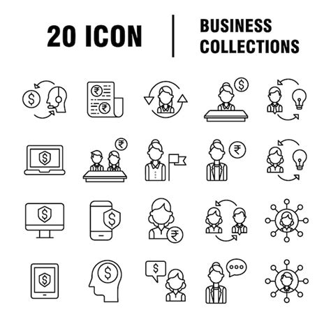 Premium Vector Business Icons Set Icons For Business Management