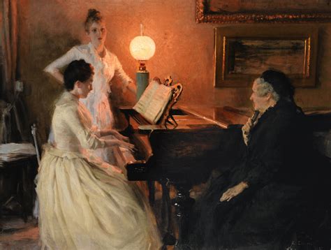Albert Edelfelt Au Piano 19th Century European Paintings 19th
