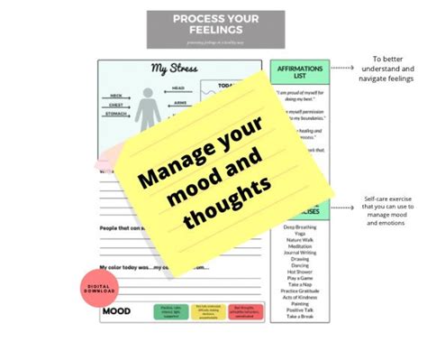 Processing Feelings Printable Download Therapy Self Help Worksheet For Exploring Feelings Like