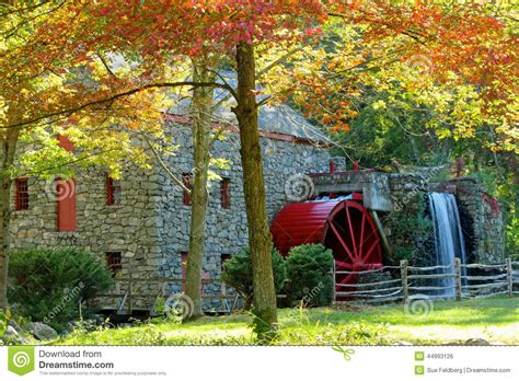 Grist Mill In Fall Stock Photo Image Of Autumn Grist 44993126