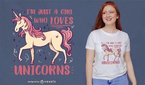 A Girl Who Loves Unicorns T Shirt Design Vector Download