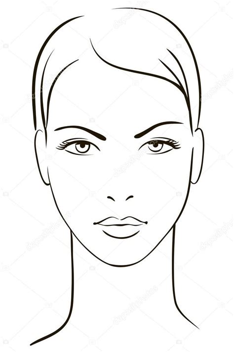 Cara De Mujer Joven — Ilustración De Stock Dibujos De Maquillaje