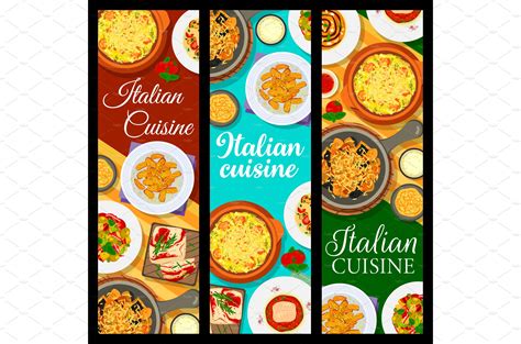 Italian Cuisine Banners Vector Graphics ~ Creative Market