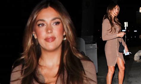 Sylvester Stallones Daughter Sistine Flaunts Her Toned Legs In Taupe