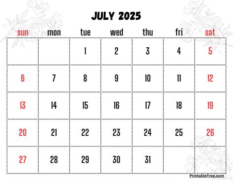 July 2025 Through June 2025 Calendar
