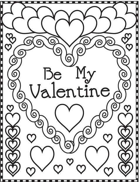 Valentines Cards Coloring Pages Learny Kids