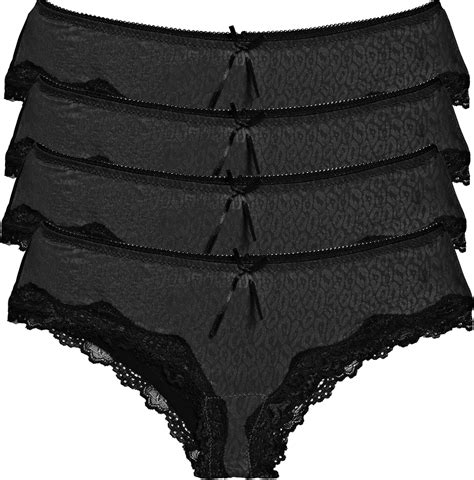 Ekouaer Womens Cheeky Panty With Lace Trim Hipster Underwear 4 Packs