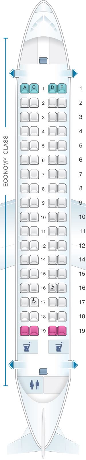 Seat Map Jet Airways Atr 72 500 72pax Seatmaestro