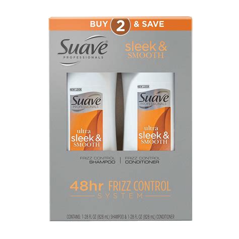 Suave Professionals Sleek Shampoo And Conditioner 28 Oz Set