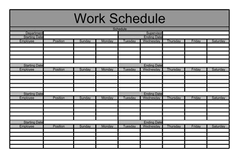 Printable Monthly Work Schedule Template Customize And Print