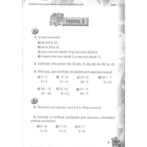 Culegere Concursul Gazeta Matematica Clasa 1