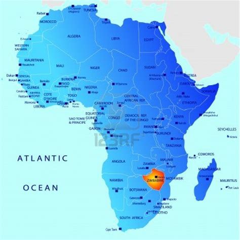 Lonely planet's guide to zimbabwe. African Map highlighting Zimbabwe as one of the major tourist destinations | VictoriaFalls24