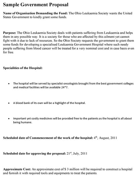 Technical Proposal Template For Government Contract
