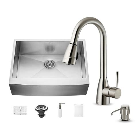 Find the undermount kitchen sink that will help define your room's style while offering the functionalities you're looking for. Vigo All-in-One Undermount Stainless Steel 30 in. Single ...