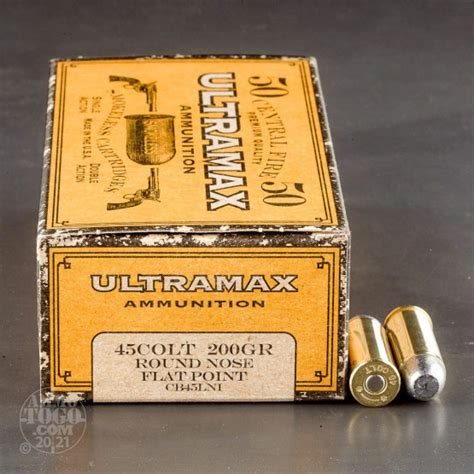 45 Long Colt Ammo 50 Rounds Of 200 Grain Round Nose By Ultramax