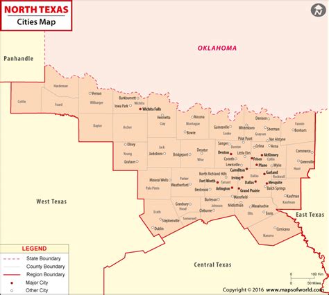 North Texas Cities Map Cities In North Texas