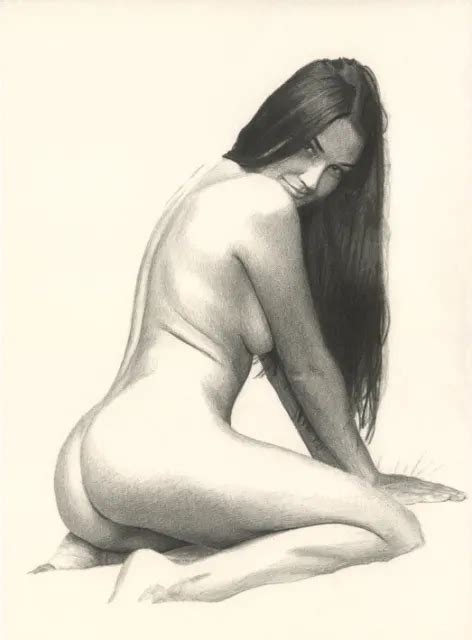 Erotic Art Drawing Limited Edition Print Female Nude Art Pin Up