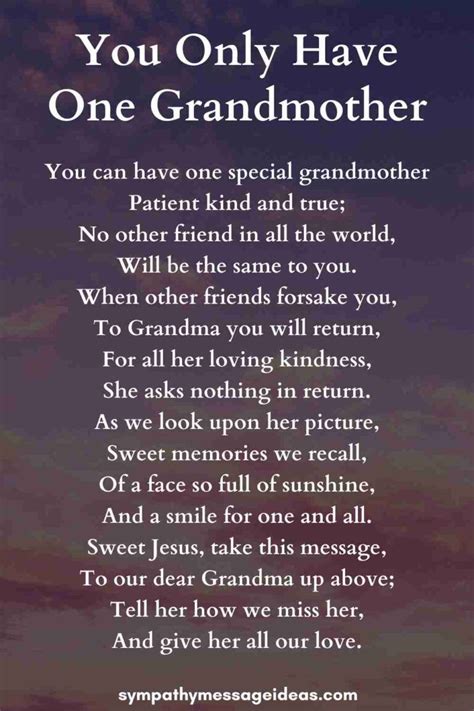 A Selection Of Some Of The Most Touching And Memorable Funeral Poems For Grandmothers That Will