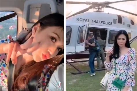 Istri Polisi Thailand Pamer Di Tiktok Naik Helikopter Kepolisian Pangkat Suami Langsung Diturunkan