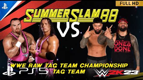 WWE 2k23 Gameplay Hart Foundation VS The Usos WWE Tag Team Titles