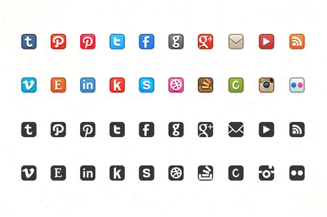 Dead Simple Social Media Icons Icons On Creative Market