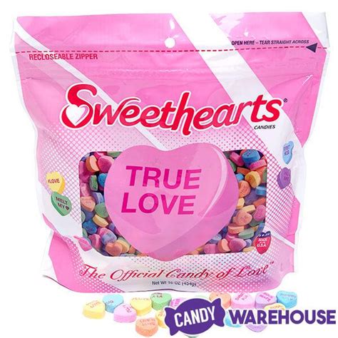 Necco Sweethearts Tiny Conversation Candy Hearts Modern Flavors 1lb Bag Candy Warehouse