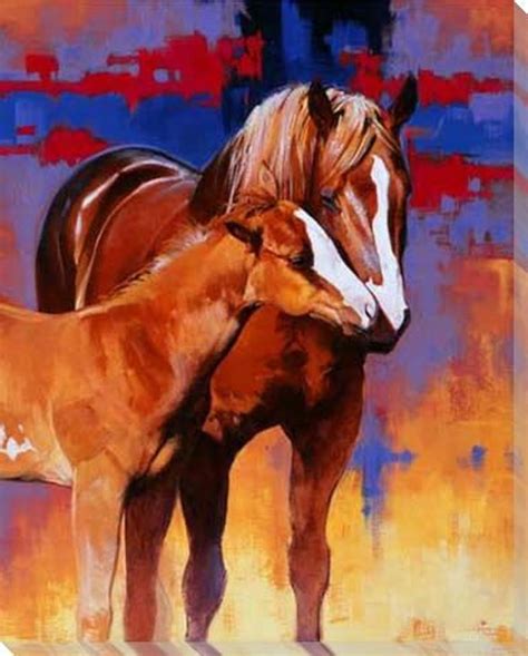 The Color Of Love Horse And Her Foal Wrapped Canvas Giclee Print Wall