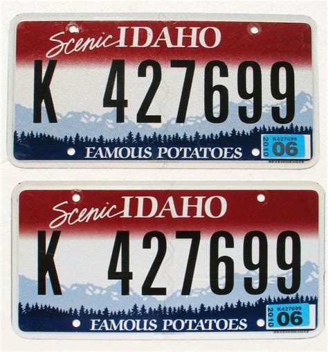Автомобильные номера нидерландов (ru) targhe. SET 2 SCENIC IDAHO STATE LICENSE PLATE FAMOUS POTATOES Red ...