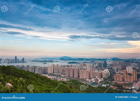 Beautiful Coastal City Of Xiamen At Dusk Stock Photo Image Of