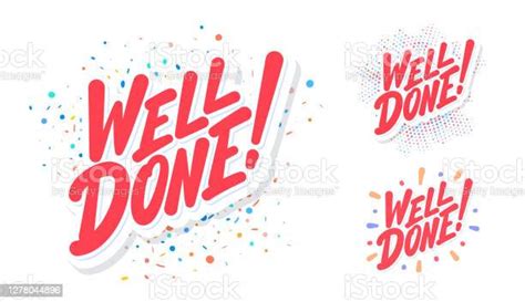 Well Done Vector Lettering Banners Stock Illustration Download Image