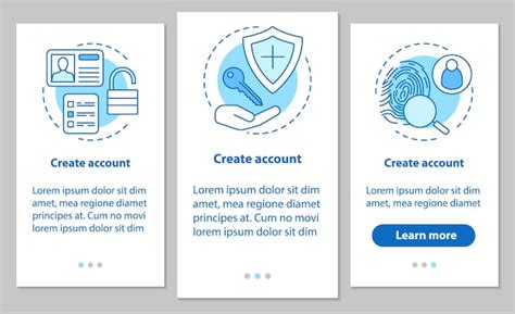 Premium Vector Account Creation Onboarding Mobile App Page Screen