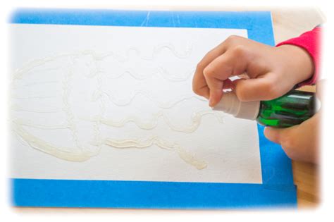 3d 🎨jellyfish 💦watercolor Hot Glue Texture Raised Salt Painting Process