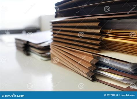 Old Files Stacked In Folders Background Royalty Free Stock Image