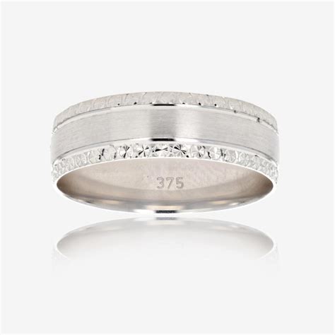 Mens bands in white gold, yellow gold, platinum and palladium using our free ring fifty years ago, men mostly wore plain and simple men's wedding bands or rings. 9ct White Gold Luxury Weight Men's Wedding Ring 6mm