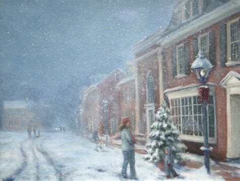Painting Snowfall In New Castle Original Art By Dennis Young