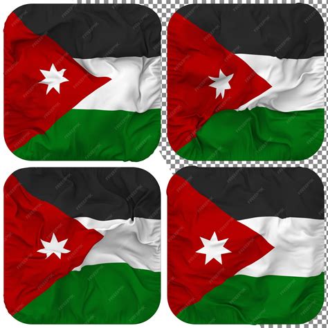 Premium Psd Jordan Flag Squire Shape Isolated Different Waving Style